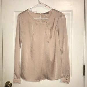 Blush silk-like blouse